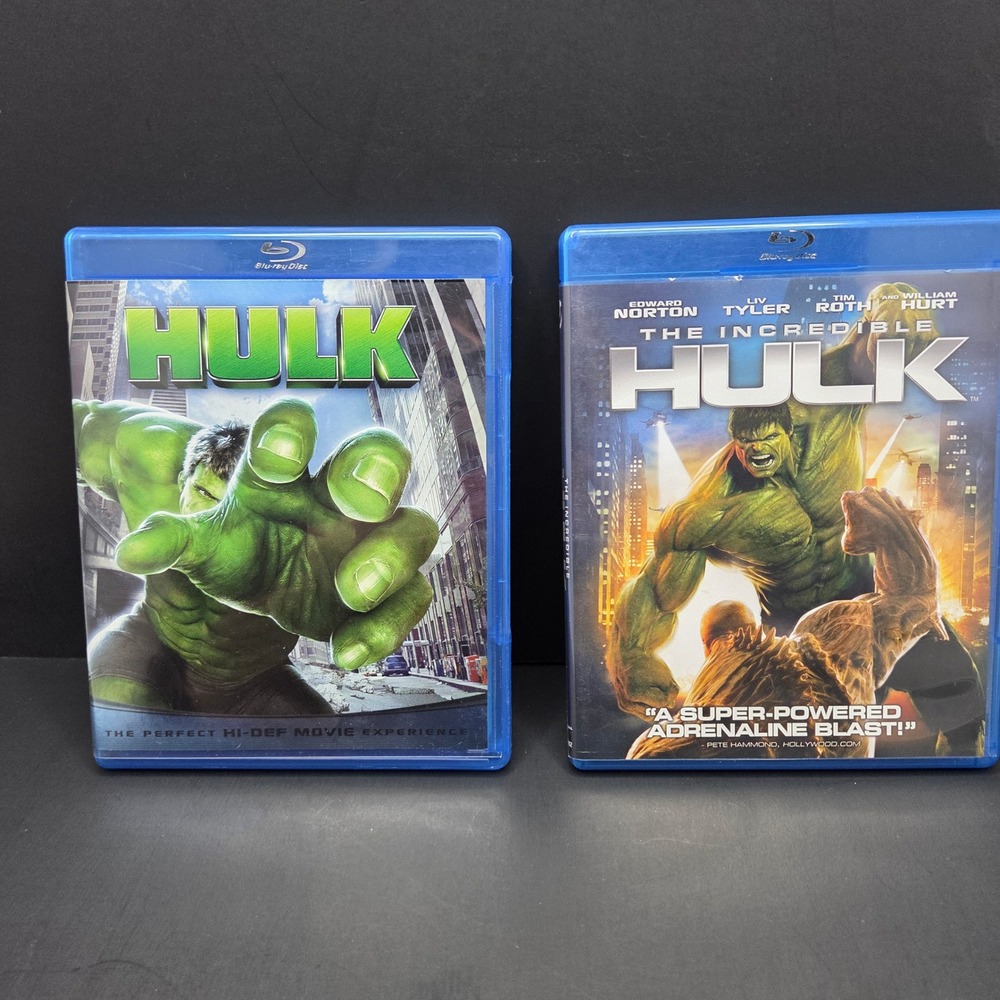 Marvel Hulk Blu-ray Movie Lot 2003 & 2008 The Incredible Hulk MCU Action Bundle
